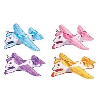 Image of HENBRANDT Unicorn Flying Gliders, Party Bag Fillers Children&#039;s Games &amp; Prizes, (4)