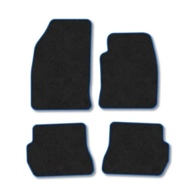 Image of Car Mats Compatible with Ford Fusion (2002 2012) [Auto] Tailored Fit Blue Carpet Floor Set Accessory Custom 4 Pieces Anti Slip Backing &amp; Binding Trim Edge