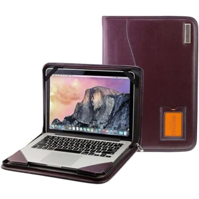 Image of Broonel Contour Series Purple Heavy Duty Leather Protective Case Compatible With Apple MacBook Air 13 inch