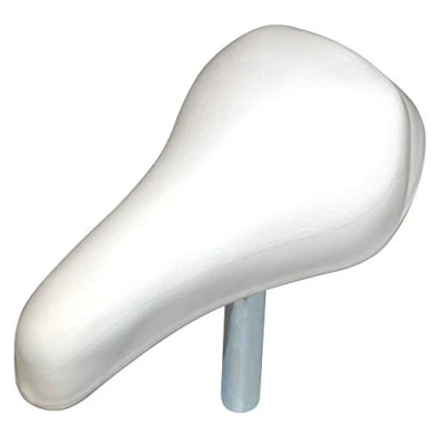 Image of cyclingcolors Children&#039;s Comfort Bicycle Saddle with Stem Ø22 mm Draisienne BMX Tricycle Universal High Density Foam (White)
