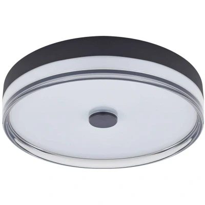 Image of Lindby LED ceiling light Aldorin, 40 cm, black, plastic
