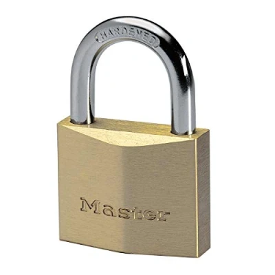 Image of Master Lock 2840EURD Key Padlock with Extra Thick Solid Brass Body, Gold, 6,2 x 4 1,6 cm