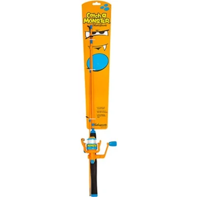 Image of Shakespeare Catch a Monster Children&#039;s Colourful Spinning Rod and Spin Reel Combo Set Kid&#039;s Ready to Fish Setup with Line, Combos, Allround Fishing, Unisex, Orange, 1.40m 10 35g