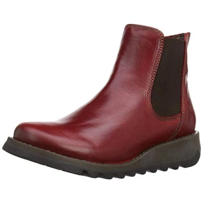 Image of Fly London Women&#039;s Salv Chelsea Boots, Red, 7 UK