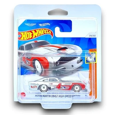 Image of Hot Wheels Aston Martin DB4GT High Speed Edition (Metal and Red) 5/5 Muscle Mania 2024 219/250 (Short Card) includes a KLAS Car Keeper Protector Case HRY86