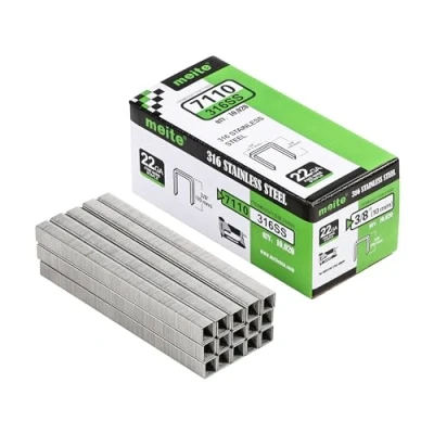 Image of meite Type 71/10 mm Upholstery Staples, Stainless Steel Staples Marine for Staple Gun, Ideal Marine, Carpet, Work Box, Cable, Shed, Fence (10,000 Pieces)