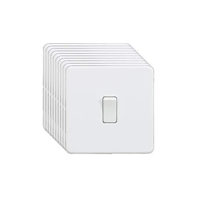 Image of KnightsBridge Screwless 10AX 1G 2 Way Switch Matt White