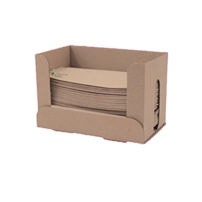 Image of Vegware 1D6000 Unbleached Dispenser Napkin, 2 free Dispensers, 1 Ply, 33 cm