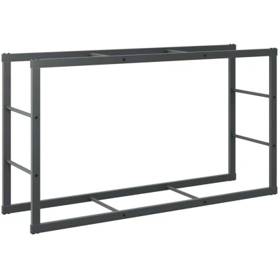 Image of vidaXL Firewood Rack Black 110x30x61 cm Steel