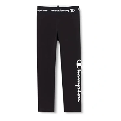 Image of Champion Girl&#039;s American Classics Waist Logo Leggings, Black, 3 4 Years