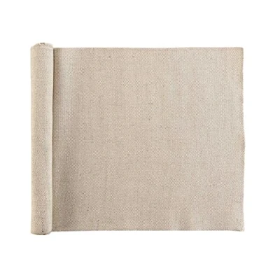 Image of Douceur d intérieur CHEMIN DE TABLE 35 x 140 CM JUTE UNI+POLYCOTON UNI TESSI &#039;s Tablecloth in Grey