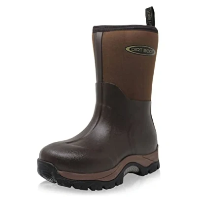 Image of Dirt Boot Women`s Pro Sport Neoprene Insulated Mid Cut Short Wellington Boots (4 UK, Brown, numeric_4)