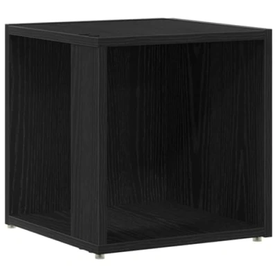 Image of vidaXL corner cabinet/black oak wood storage 33x33x34 cm modern design for living room/bedroom sleek matte finish square shape