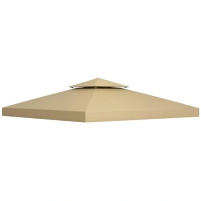 Image of Outsunny 3 x 3(m) Gazebo Canopy Roof Top Replacement COVER Spare Part Beige (TOP ONLY)