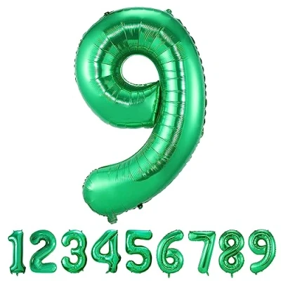 Image of Number Balloons 9,Green 9 Balloon 40 Inch Giant Helium Foil for Boys Girls Party Decor Birthday Anniversary Graduation Decorations Supplies