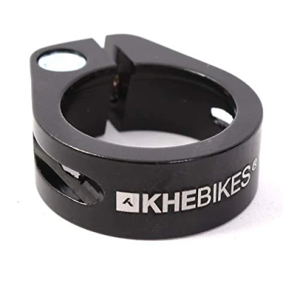 Image of KHEbikes BMX Seat Clamp 25.4 mm 7005 Aluminium Black Anodised 28 g Laser Logo P3 13