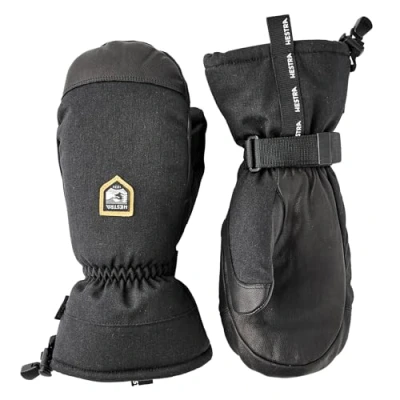 Image of Hestra Unisex CZone Mountain Mitt, Waterproof, Windproof Leather Alpine Ski Mittens for Men &amp; Women Black 8
