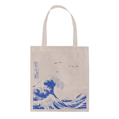 Image of ABYSTYLE HOKUSAI Tote Bag Big Wave, white, Dimensions : 37 x 42 cm