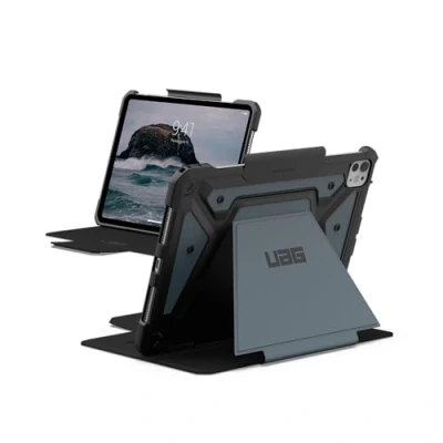 Image of URBAN ARMOR GEAR UAG Designed for iPad Pro 11&quot; Case (5th Gen, 2024, M4) A2836, A2837, A3006 Rugged Adjustable Multi Angle Viewing Stand Folio Cover with Pencil Holder, Metropolis SE Cloud Blue