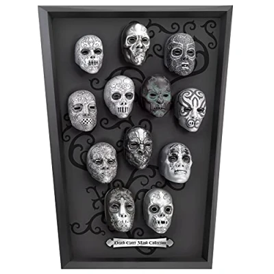 Image of The Noble Collection Harry Potter Death Eater Mini Mask 16.5in (42cm) Wood Display and Miniature Replicas Officially Licensed Film Set Movie Props Gifts