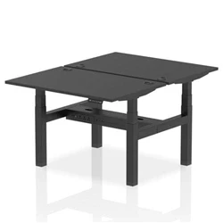 Image of Air B2B 1200x800mm Height Adjustable 2P Bench Desk CP Black/Black