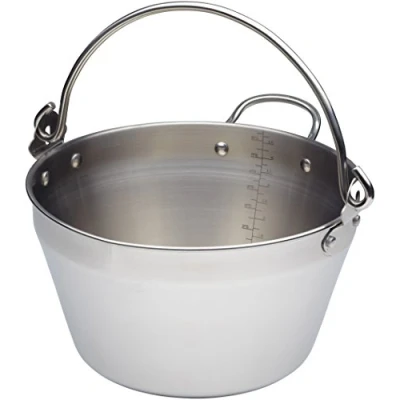 Image of KitchenCraft Jam Pan for Induction Hob with Recipe in Gift Box, Home Made Maslin, Stainless Steel, 4.5 Litre, Silver