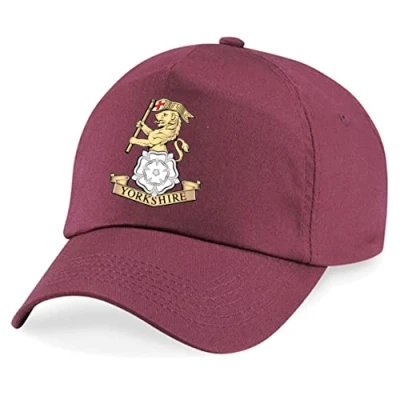 Image of PSave Yorkshire Regiment Insignia Embroidered Baseball Cap British Army Military Embroidery (Maroon)