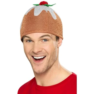 Image of Smiffys Christmas Pudding Hat, Brown, Fancy Dress Accessory, Food/Drink Up Hats
