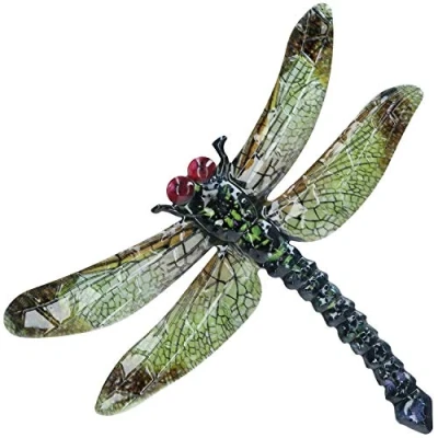 Image of AB Tools Green Metal Dragonfly Garden/Home Wall Art Ornament 35x28cm Inddor/Outdoor