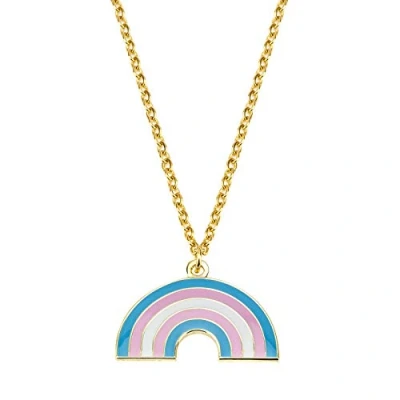 Image of Sinwinkori Transgender Pride Rainbow Shape Necklace LGBT Gay Gift Jewelry
