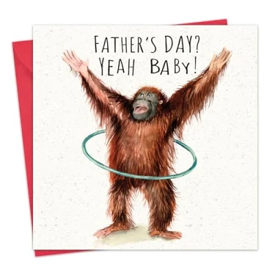 Image of Twizler Funny Father&#039;s Day Card for Dad Orangutan Happy Fathers from Son or Daughter Daddy Father Humour