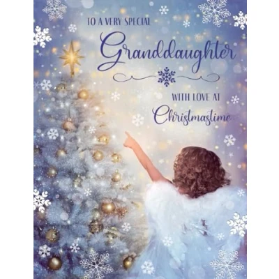 Image of Piccadilly Greetings Christmas Card for special Granddaughter 8 x 6 inches