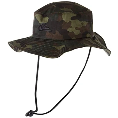 Image of Quiksilver Men&#039;s Bushmaster Protection Floppy Visor Bucket Sun Hat, Camo, S M UK