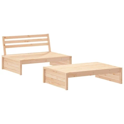Image of vidaXL 2 Piece Garden Lounge Set Solid Wood Pine