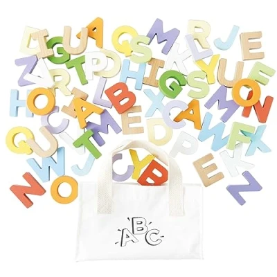 Image of Le Toy Van PL143 Petilou Wooden Letters in a Bag, Multicoloured, One Size
