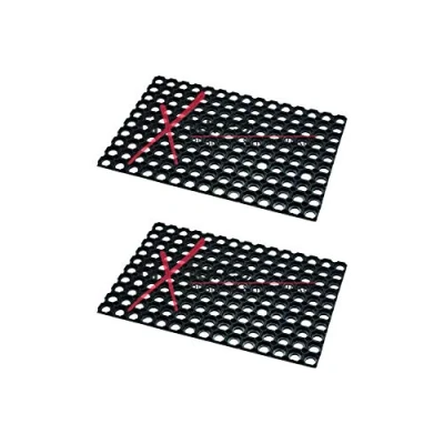 Image of Fixtures Honeycomb Heavy Duty Door Mat Made of 100% Rubber 60 x 40 cm Black (2 Mats)
