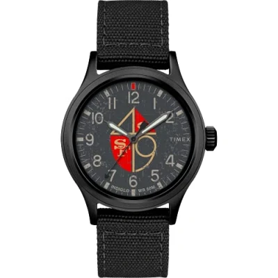 Image of Timex Tribute Men&#039;s NFL Scout 40mm Quartz Fabric Strap, San Francisco 49ers, Modern