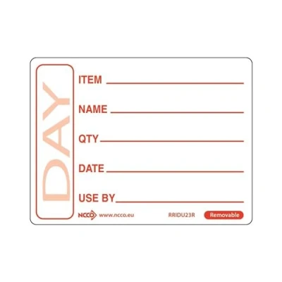 Image of Genware NEV RRIDU23R Label, 50 mm x 65 mm, Removable, Red (Pack of 500)