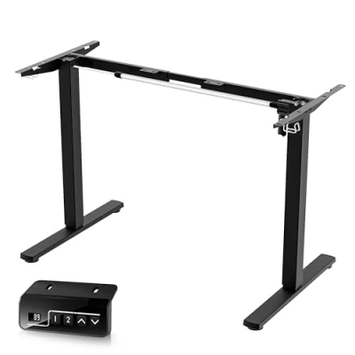 Image of ERGOMAKER Height Adjustable Standing Desk Frame without Desktop, Single Motor Two Stage Electric with Automatic Memory Smart Handset (Black)