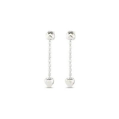 Image of Uno de 50 Alloy Metal Earrings Sterling Silver Plated Pendant Chain with Small Hearts Artisan Jewelry