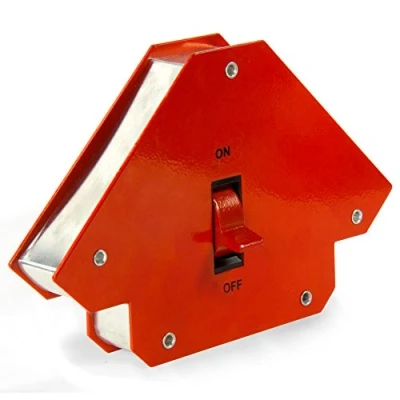 Image of Large Switchable Multi angle Welding Magnet for Holding Ferrous Sheets and Tubes in Place 45 x 90 135 24kg Pull
