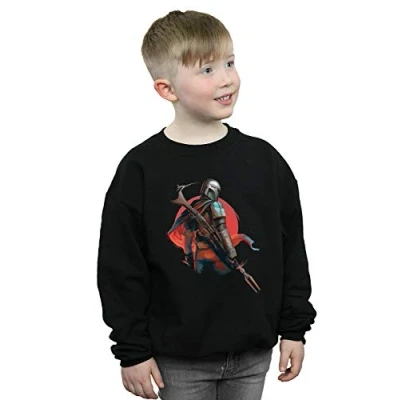 Image of Star Wars Boys The Mandalorian Blaster Rifles Sweatshirt Black 12 13 Years