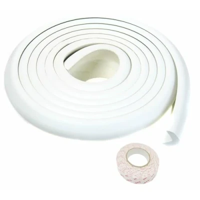 Image of TUKA 8.2ft / 2.5M Edge Guard Extra Thick, L shaped Premium Foam Protection Childproofing, Child Senior Baby Safety Anti Collision Strip Protector for Table Furniture Edge, TKD7000 Off White