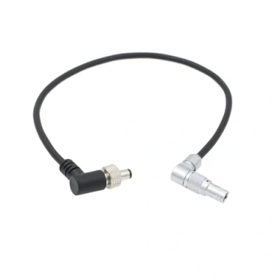 Image of HangTon Rotated Right Angle 0B 2 Pin to Locking DC Barrel Power Cable for Z Cam E2 F6 S6 F8 Camera Atomos Shogun Flame, Inferno, Ninja V Monitor