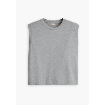 Image of Levis BOXY TANK women&#039;s T shirt in Grey
