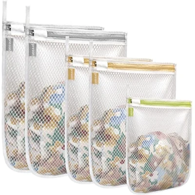 Image of Prezon Mesh Laundry Bags, Washing Machine Wash Reusable and Durable Bags for Delicates Blouse, Hosiery, Underwear, Bra, Lingerie Baby Clothes 5 Set(2L+2M+S)