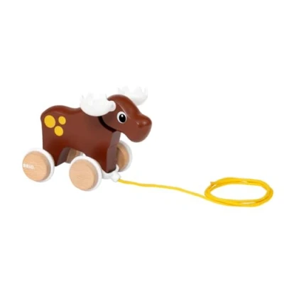 Image of BRIO Push Along Bear Toddler Toys for Ages 12 Months Up (Kids 1 Year Old)