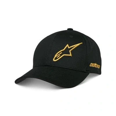Image of Alpinestars Men&#039;s Sessionized Hat Baseball Cap, Black/Gold, One Size