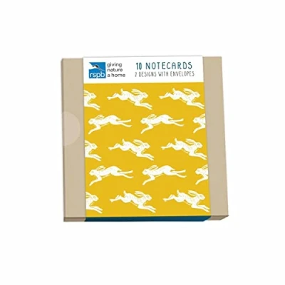 Image of RSPB Natures Print Notecard Pack (10 Cards) Hopping Hares