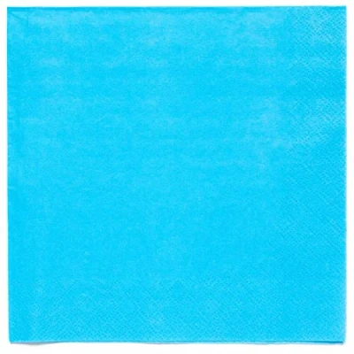 Image of Amscan 9915402 210 Bright Blue Eco Friendly Compostable Luncheon Napkins 20 Pack